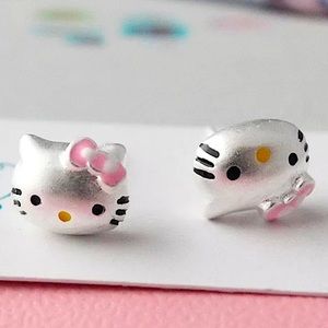 HELLO KITTY STERLING SILVER STUD EARRINGS
